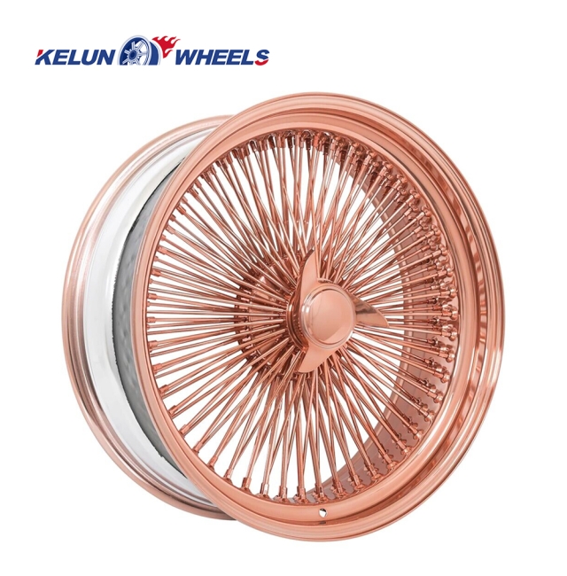 20x8 Rose gold knock off wire wheel 